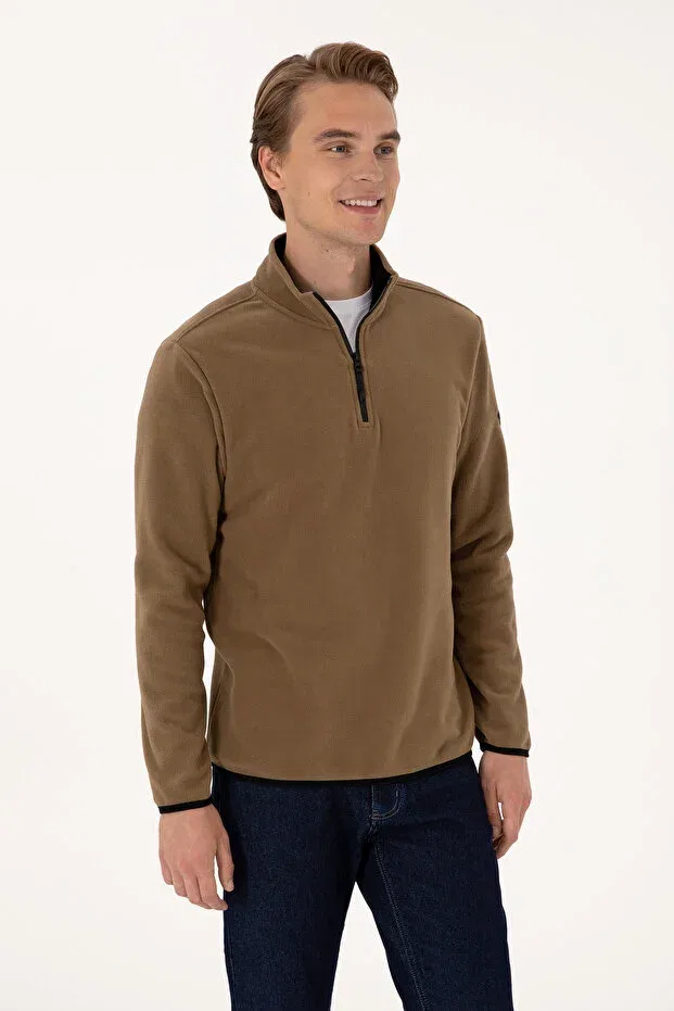 Мужские свитшот из флиса U.S. Polo Assn., Khaki — фото 3