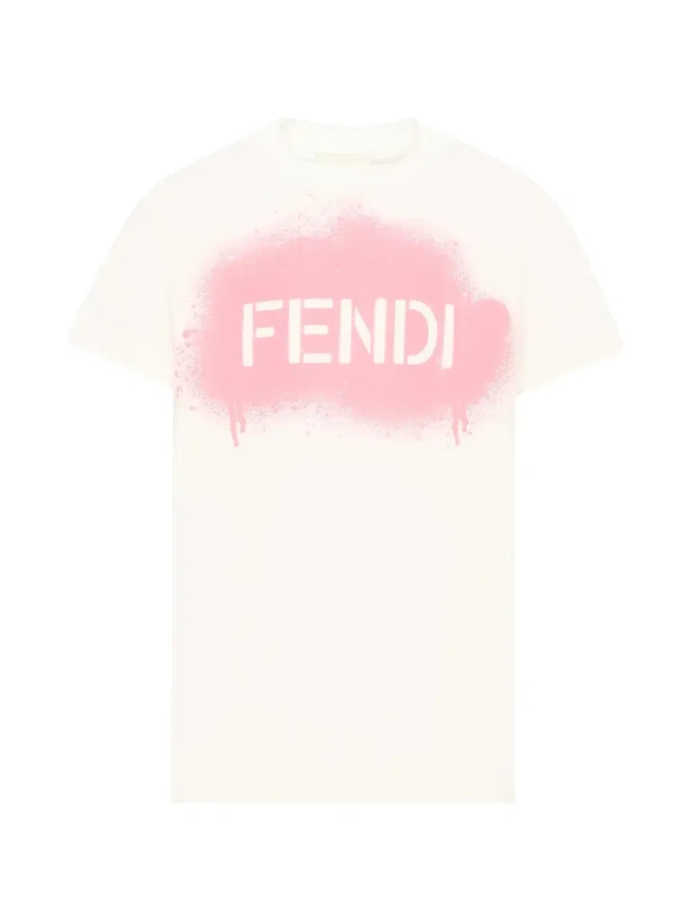 Футболка с логотипом в виде эффекта распыления Fendi Kids, белый