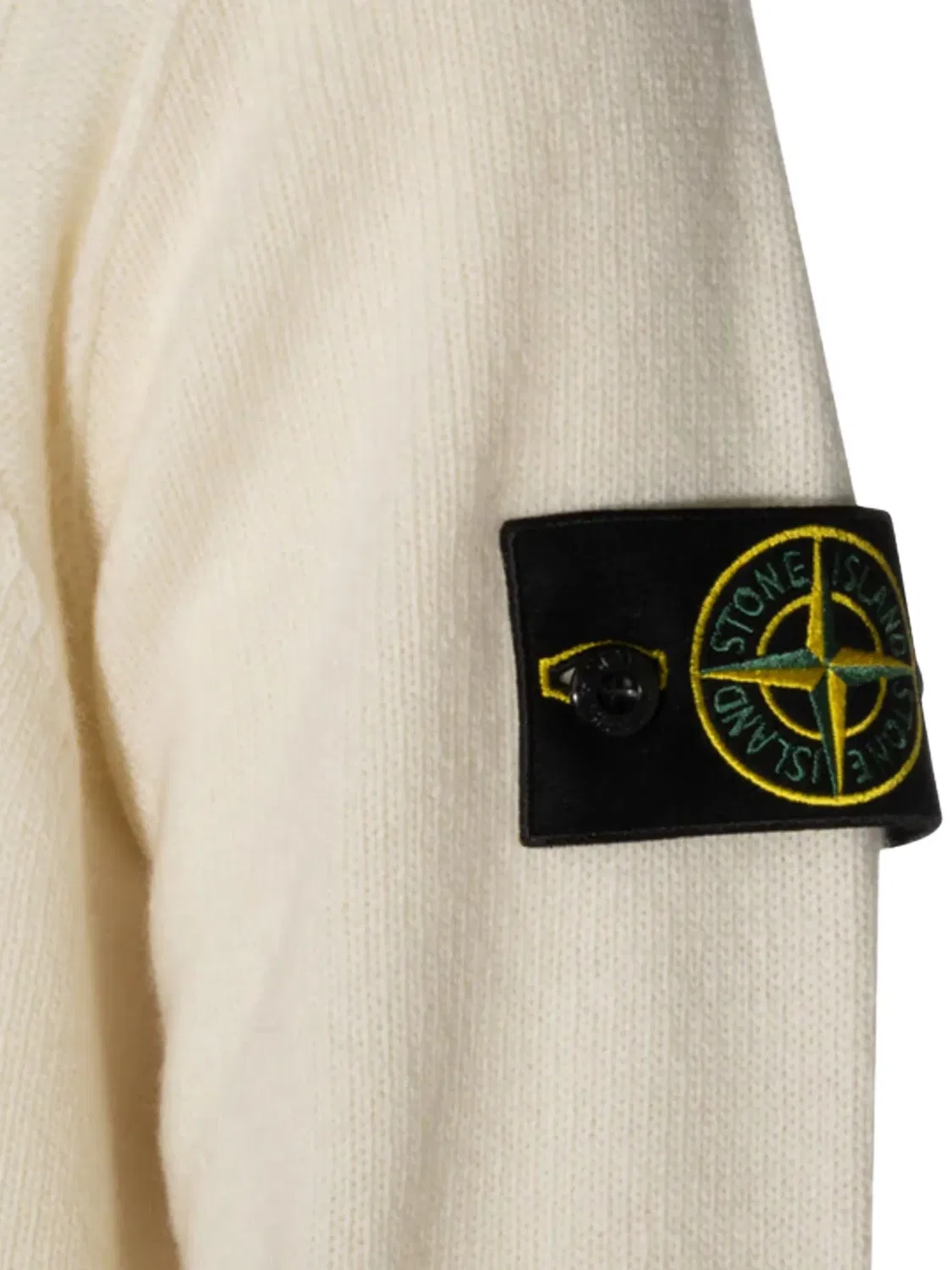 Свитер с планкой на пуговицах и нашивкой логотипа Stone Island, нейтральные — фото 2