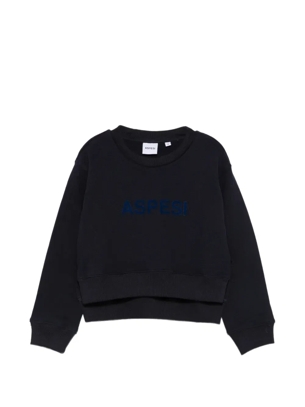 Свитшот с логотипом с флокированием Aspesi Kids, синий