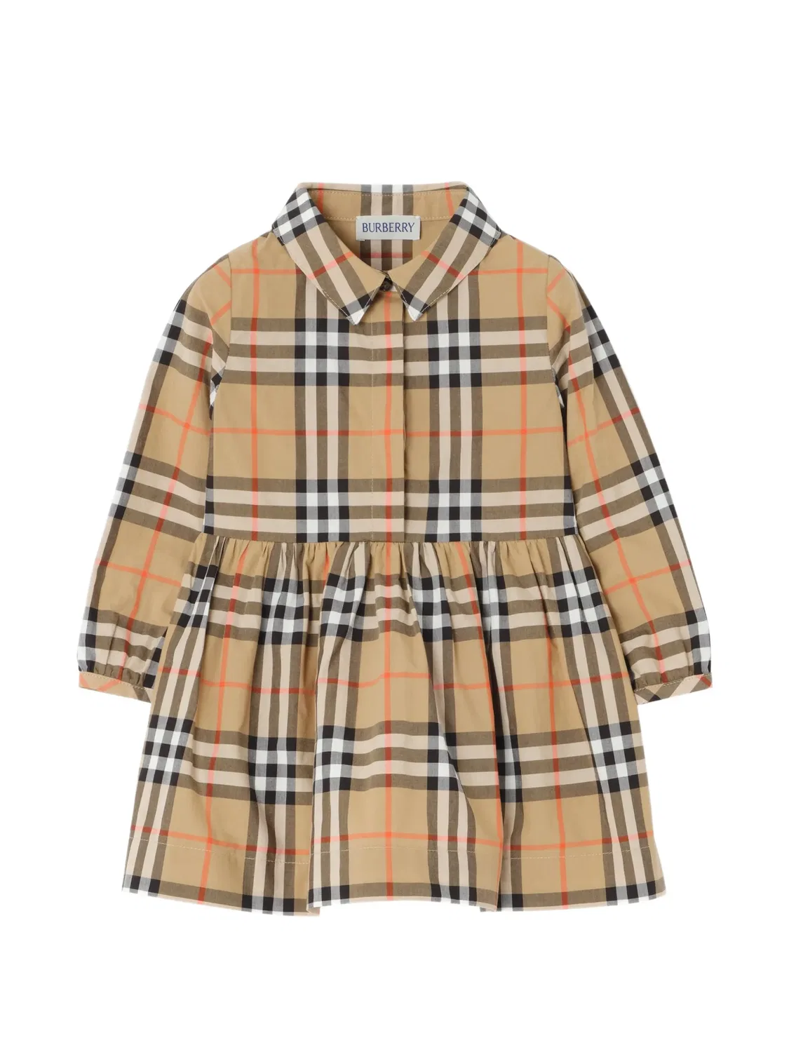 Платье в клетку Burberry Kids, нейтральные цвета