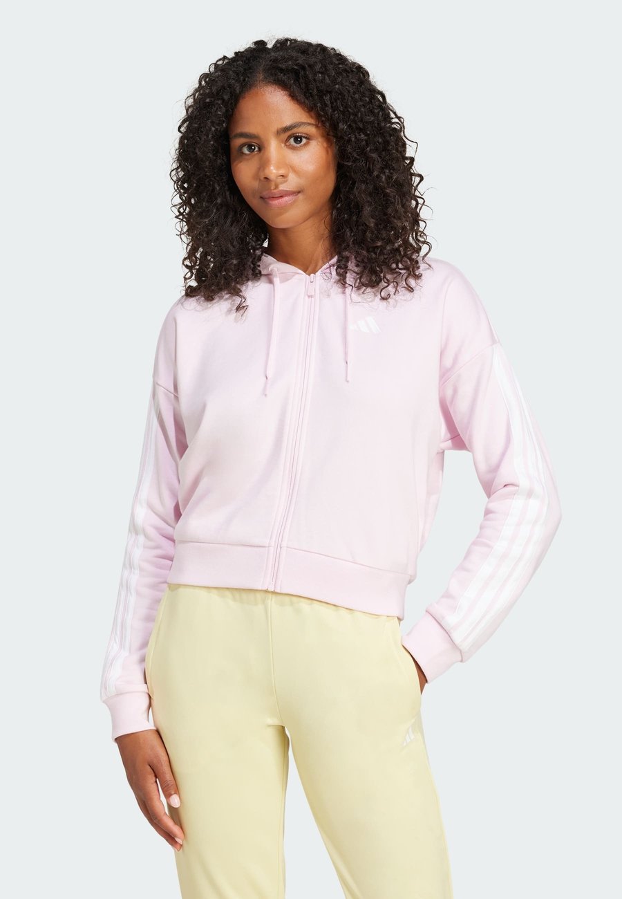 

Толстовка Adidas Sportswear ESSENTIALS 3 STRIPES FULL ZIP HOODIE, Clear Pink White/Light Pink