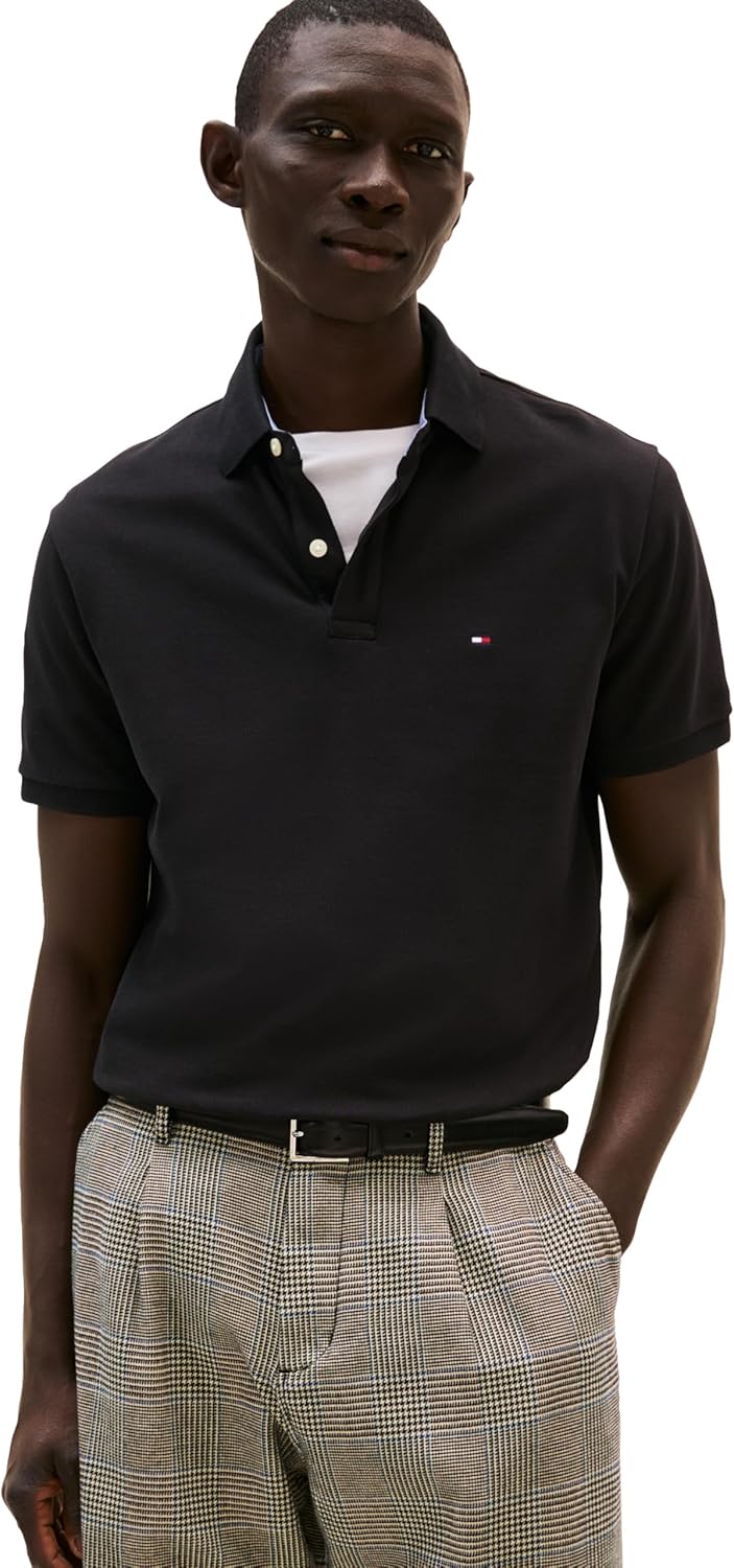 

Мужская рубашка-поло Tommy Hilfiger с коротким рукавом из хлопкового пике, классический крой, Tommy Black, Черный, Мужская рубашка-поло Tommy Hilfiger с коротким рукавом из хлопкового пике, классический крой, Tommy Black