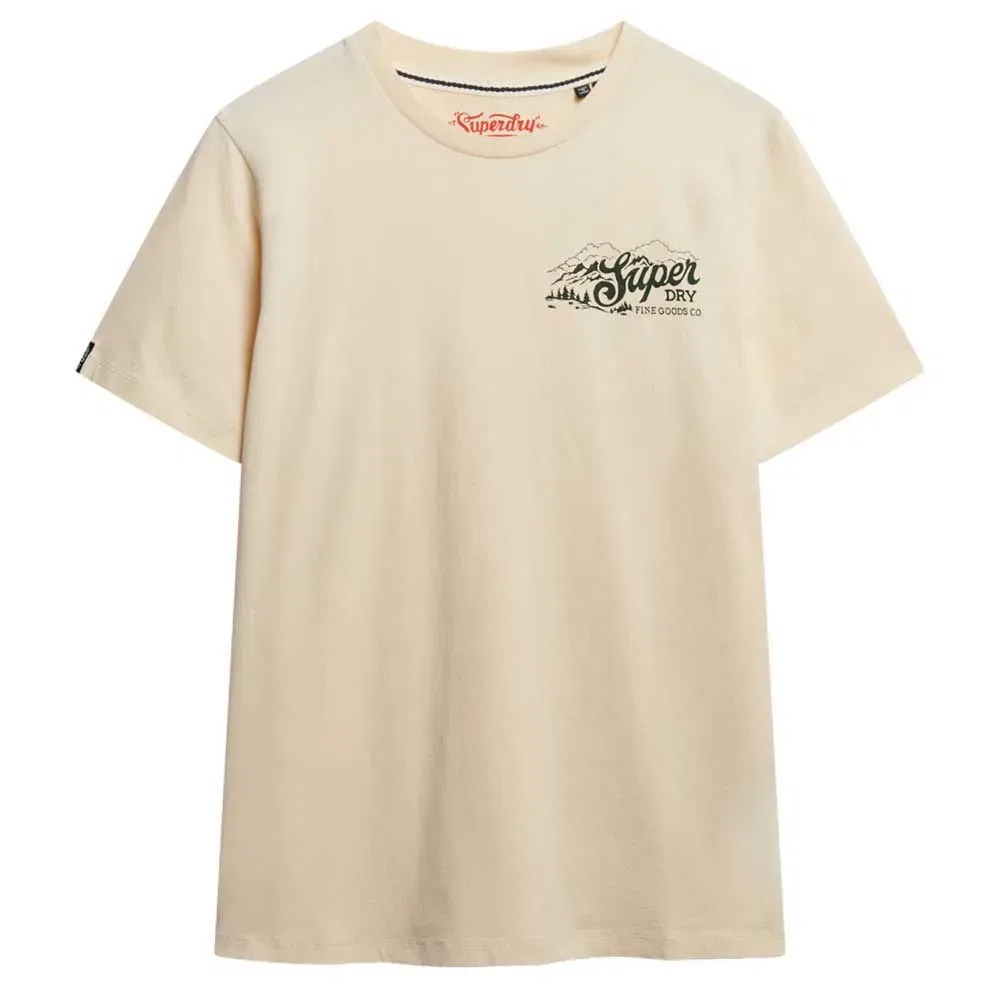 Футболка с коротким рукавом Superdry Lo-Fi Outdoors Relaxed Fit, бежевый