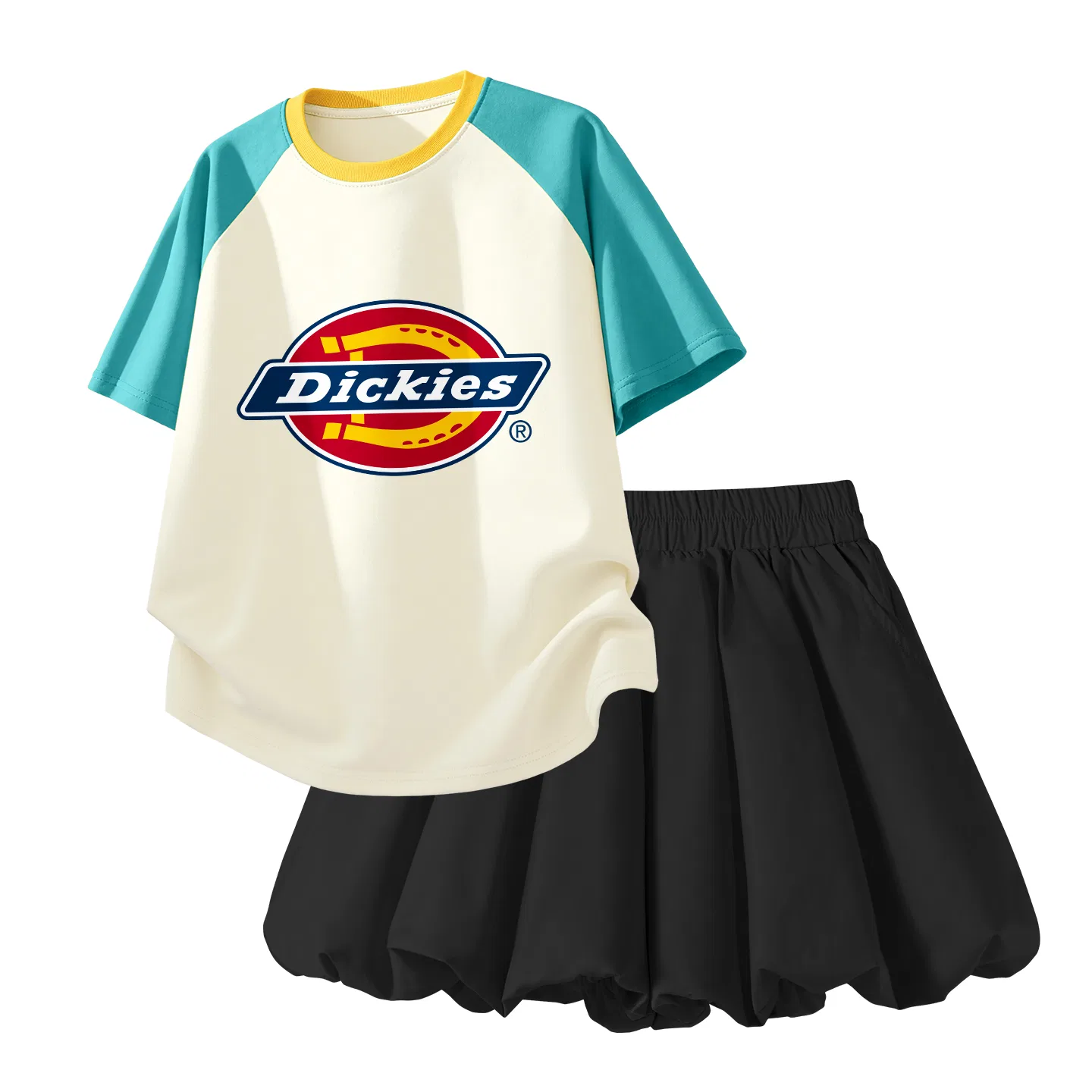 Детский комплект спортивной одежды с логотипом Dickies, Cream/Black