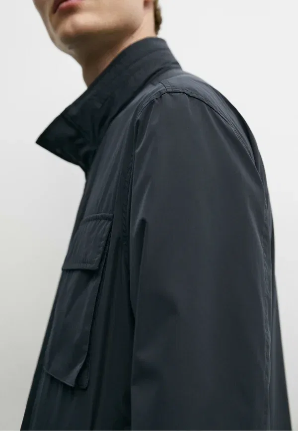 Куртка из полиэстера Summer jacket Massimo Dutti, dark blue, темно-синий — фото 4