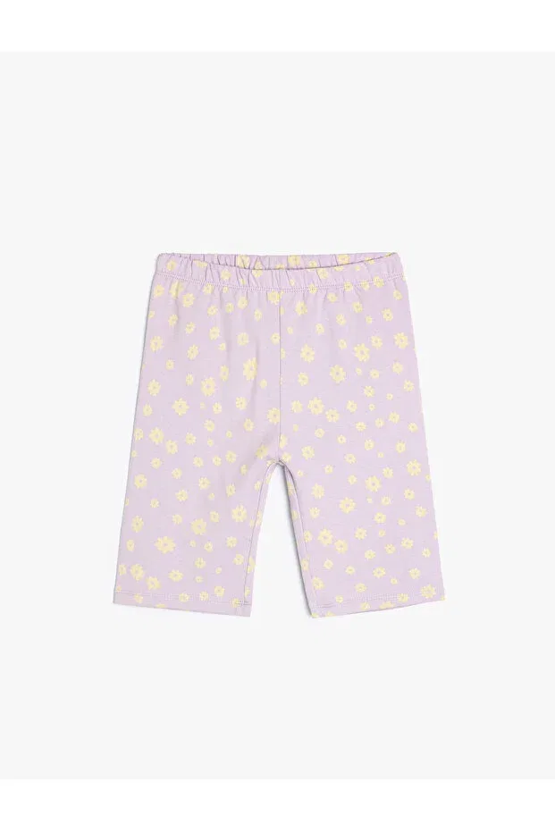 Детские леггинсы для девочек хлопковые с принтом Koton, Lilac Patterned