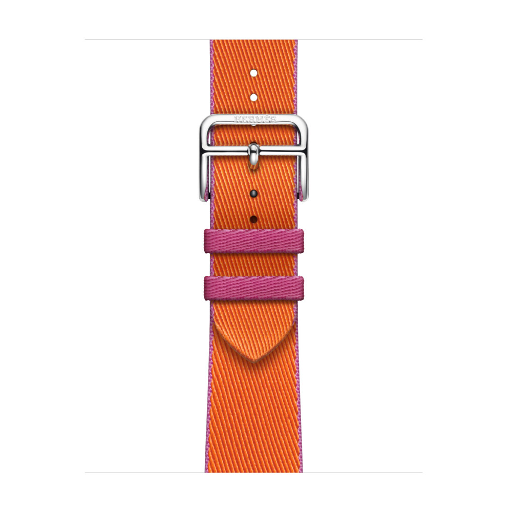 

Ремешок для часов Apple Hermes 41 мм, Twill Jump Single Tour, Orange/Rose Mexico, Оранжевый, Ремешок для часов Apple Hermes 41 мм, Twill Jump Single Tour, Orange/Rose Mexico