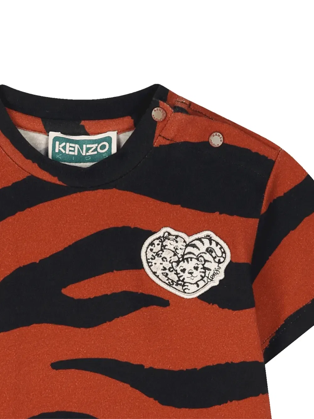 Платье с тигровым принтом Kenzo Kids, коричневый — фото 3