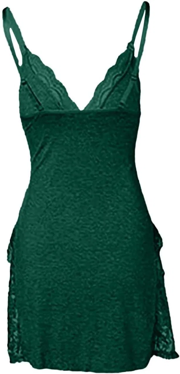 Женский кружевной комбинезон с открытой спиной, Dark Green — фото 4