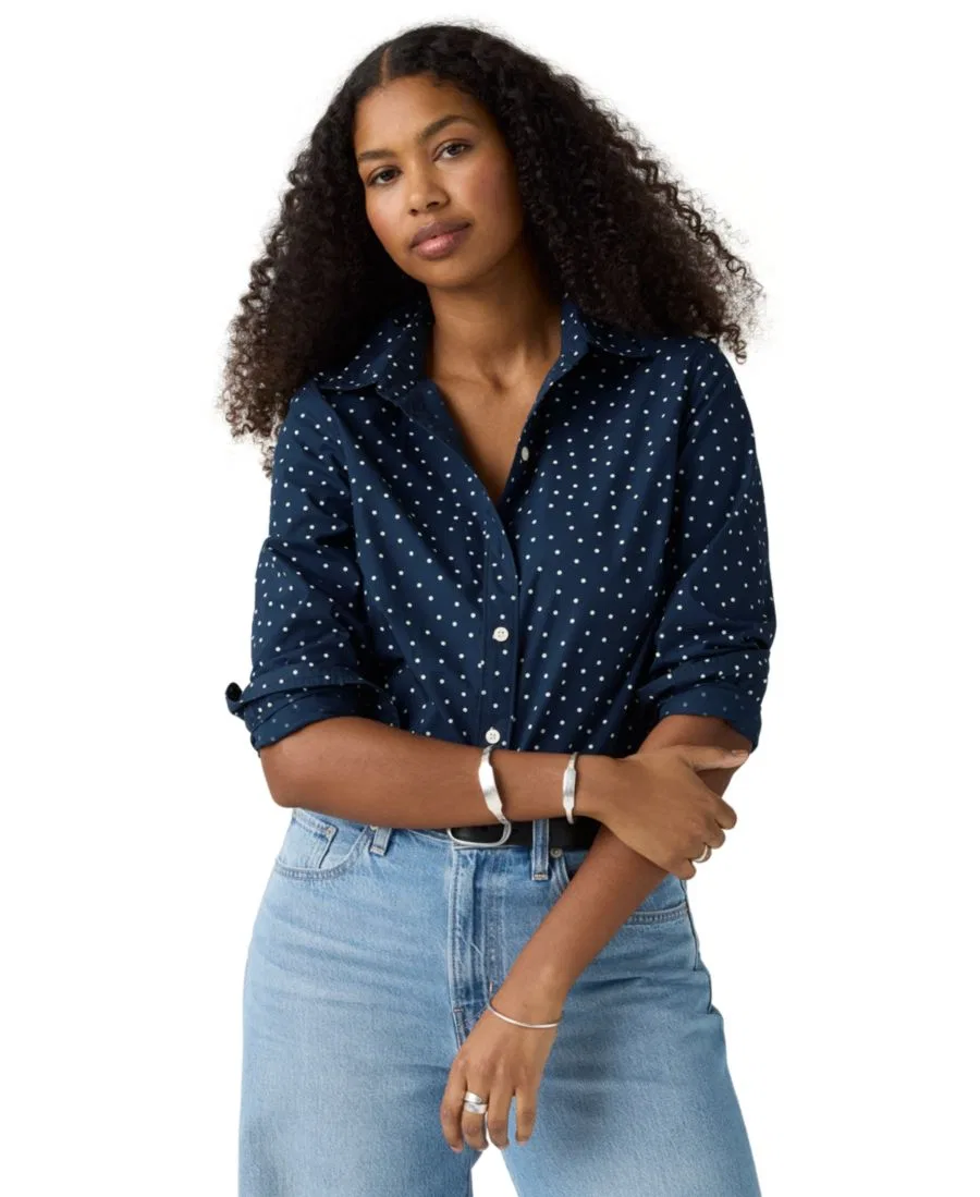 Женская рубашка Carlile Classic Poplin Long-Sleeve с длинным рукавом Levi's, Inga Dot Navy Blazer — фото 3