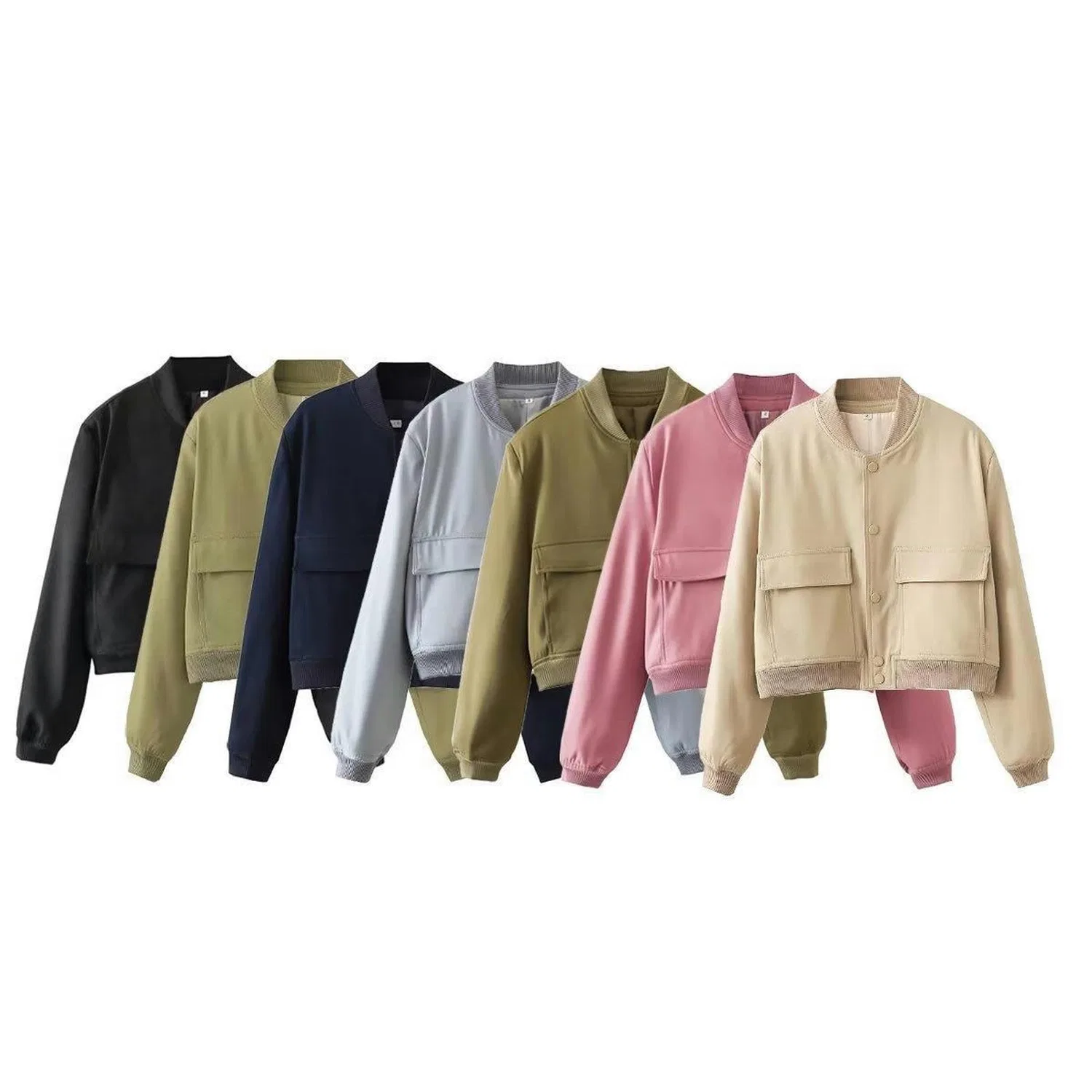 Женская свободная куртка-бомбер с большими карманами Khaki-S, Dark Khaki — фото 3