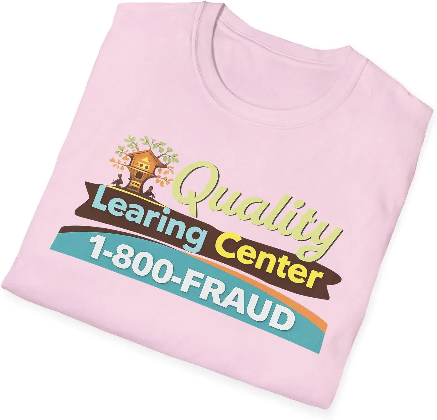 Женская футболка с принтом Quality Learning Center, светло-розовый — фото 4