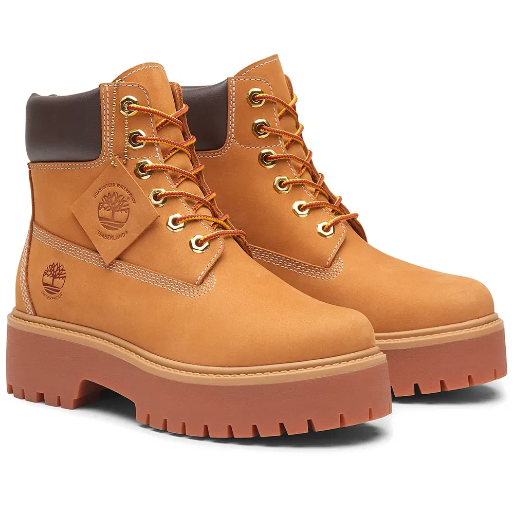 Детские ботинки для девочек с шнуровкой Timberland, Brown — фото 2