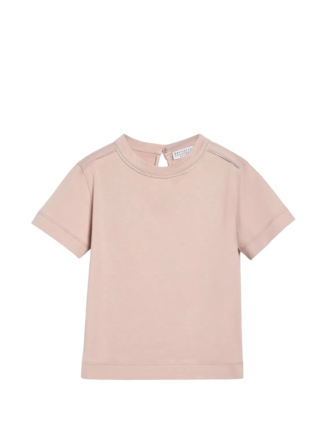 Футболка с кантом Brunello Cucinelli Kids, розовый