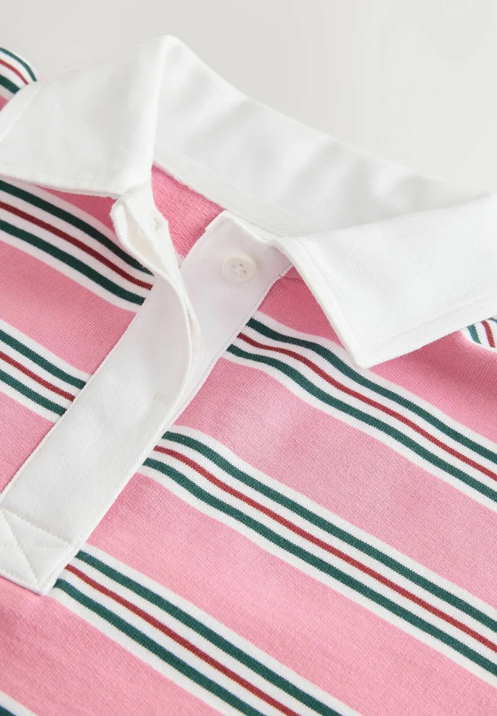 Рубашка-Поло стандартного кроя с длинными рукавами для регби Next, Pink Green Stripe — фото 3