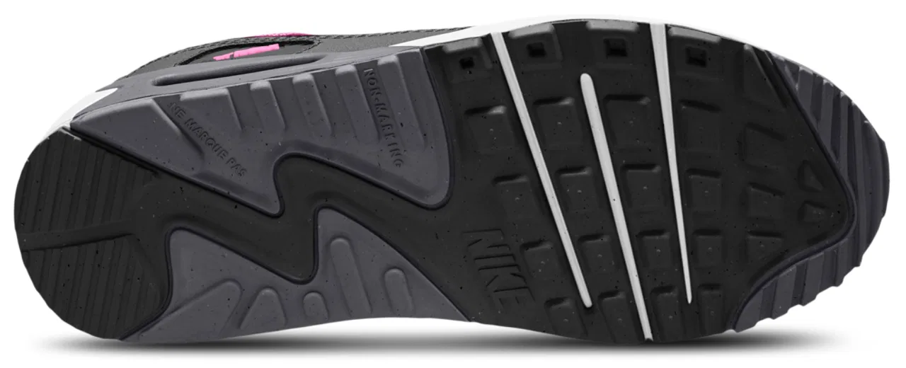 Детские кроссовки для мальчиков с кожаным верхом Nike Air Max 90 Mesh, White/Black/Playful Pink — фото 4