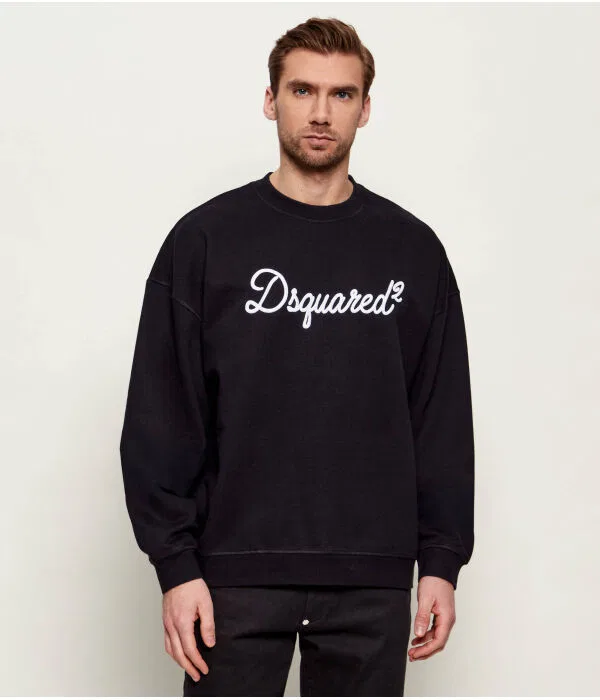 Мужской пуловер с принтом D2 Signature Dsquared2, черный