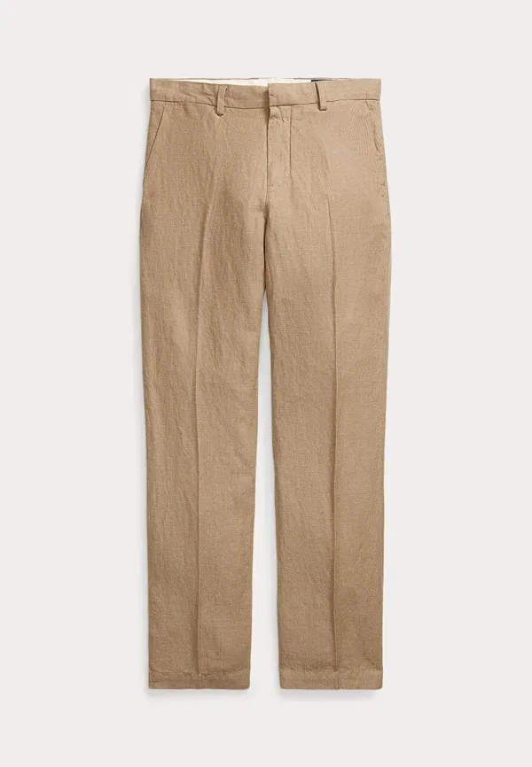 Брюки из льна и хлопка Polo Ralph Lauren, хаки — фото 4