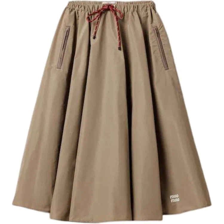 Женская длинная юбка в стиле кэжуал MIU MIU, Khaki