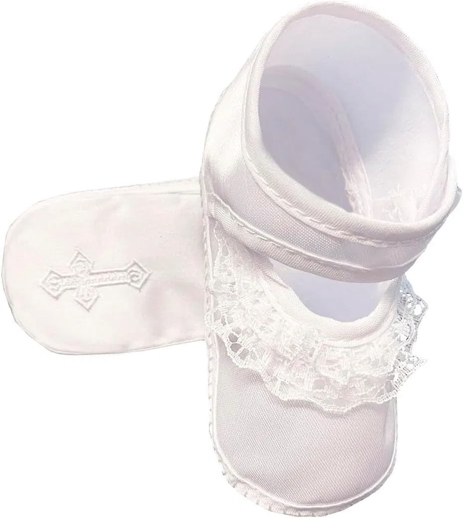 Детские туфли для девочек на крещение Mary Jane Pink Princess, White — фото 2