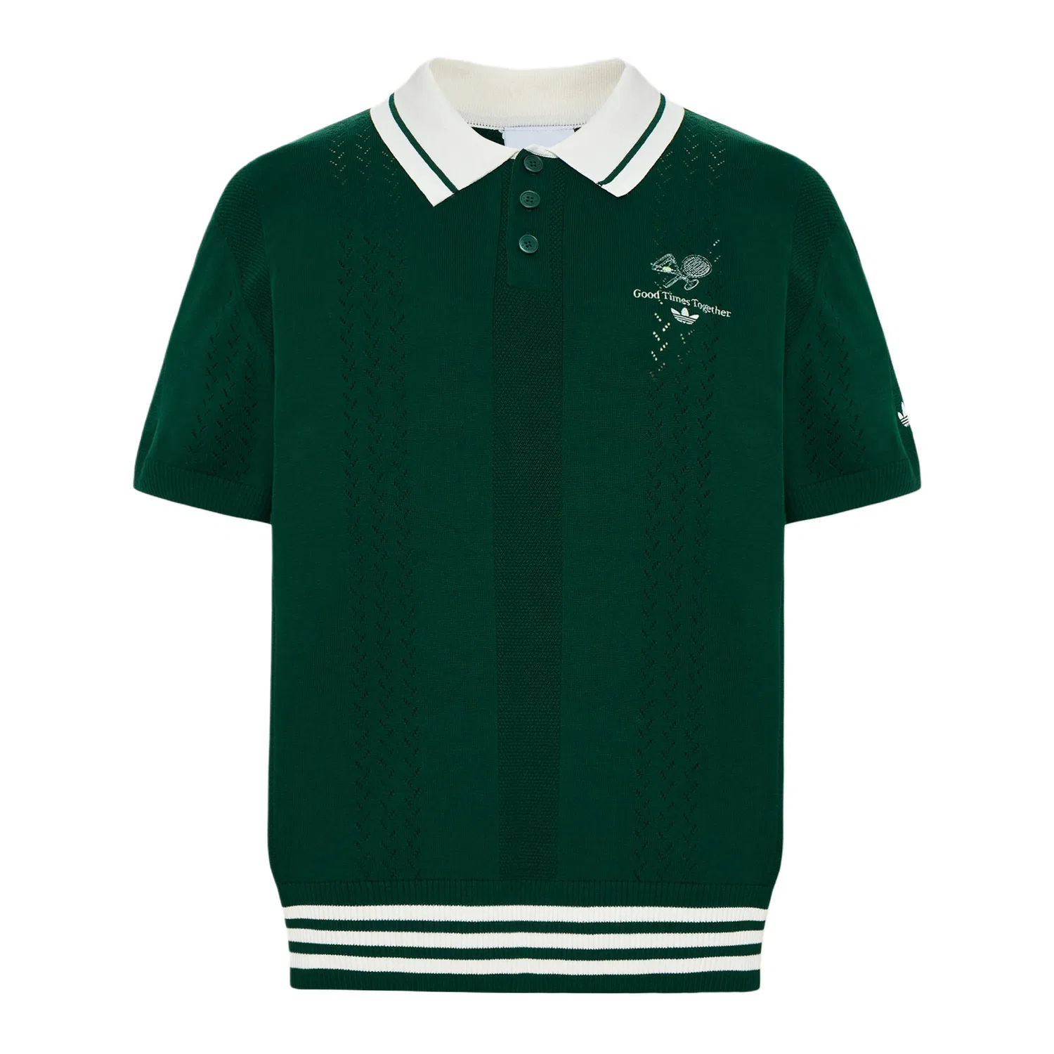 Мужское поло с воротником, умеренный прямой крой Adidas Originals, Dark Green