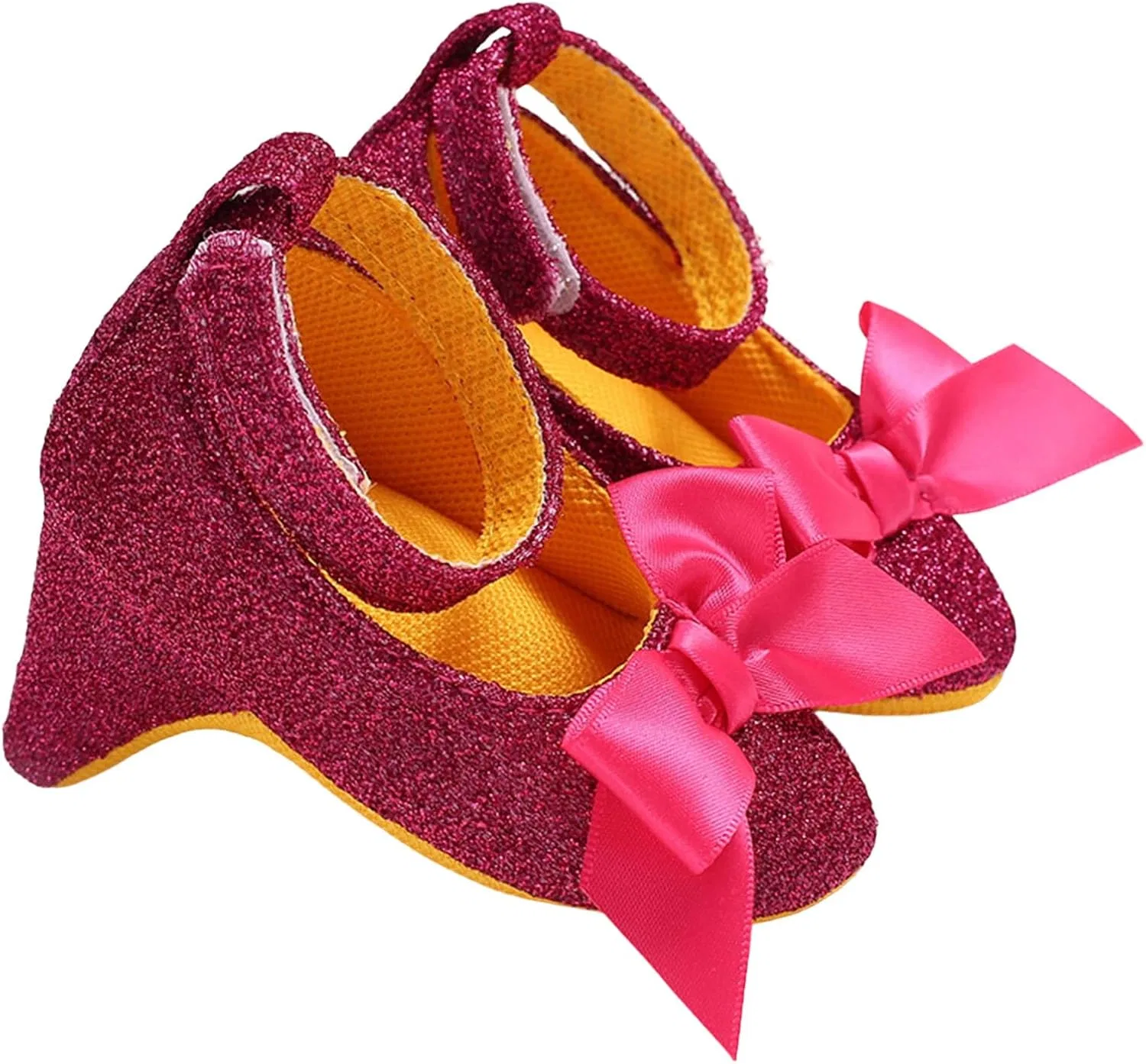 Детские туфли для девочек с бантом BYUSBAYA, Rose Red