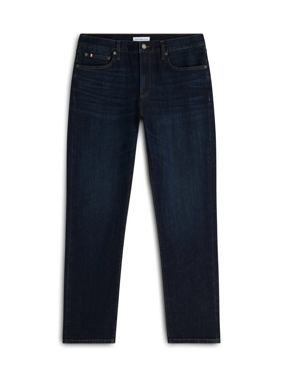 Джинсы TOMMY HILFIGER Regular Jeans 'Denton Whiskered Slim Straight Leg' синего цвета