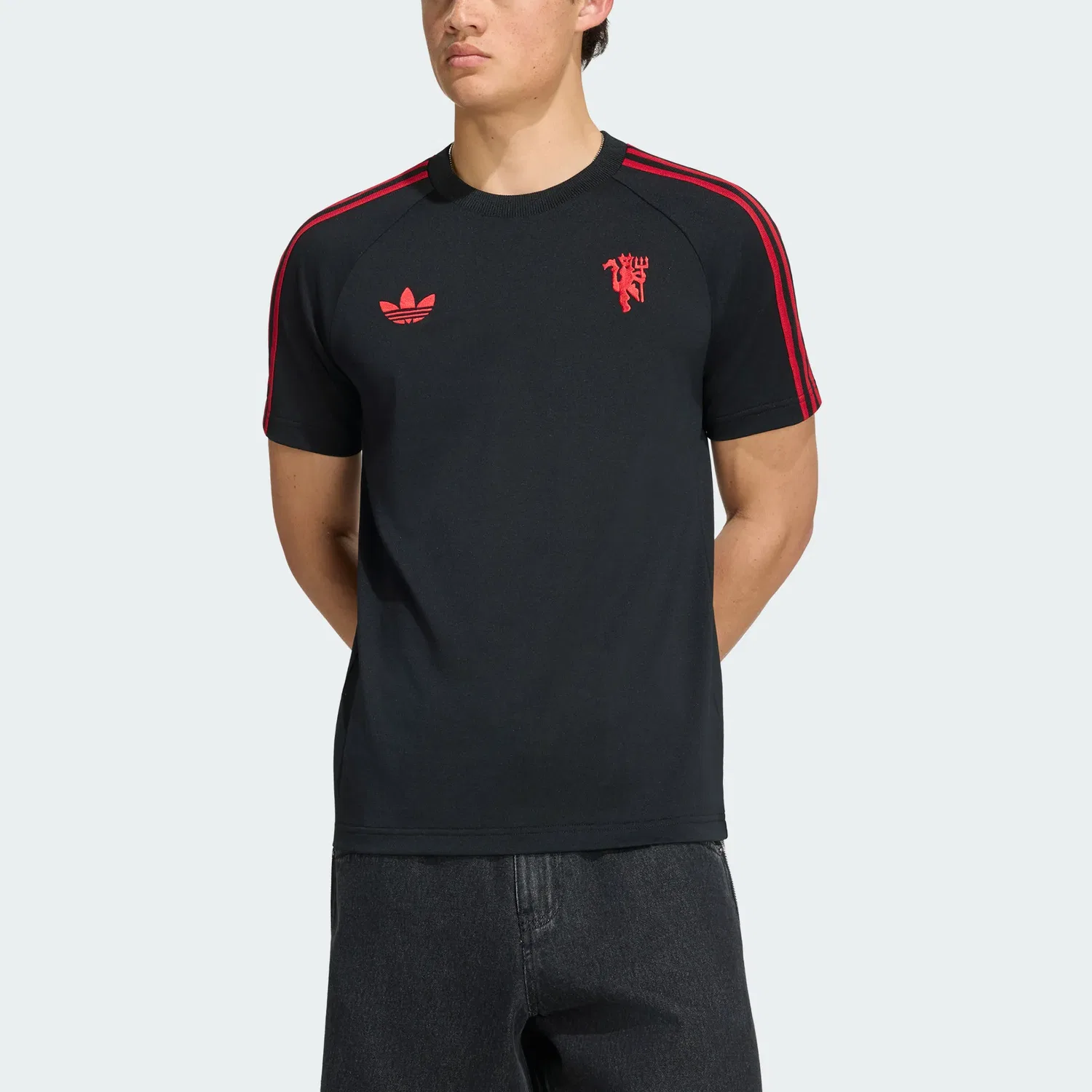Мужская футболка с круглым вырезом Manchester United Adidas Originals, Black — фото 3