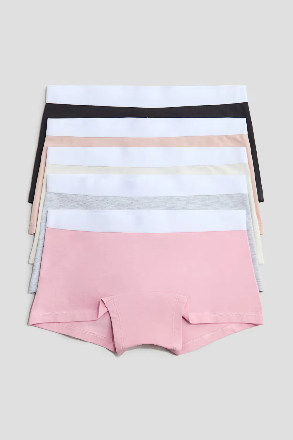 5 хлопковых боксеров в упаковке H&M, Pfirsichrosa/Schwarz