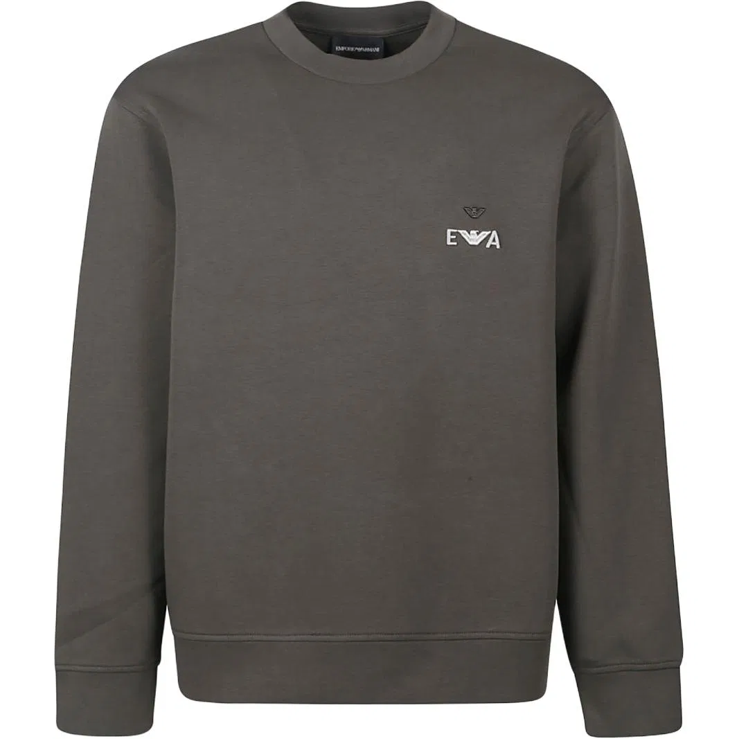 Мужской свитшот с вышивкой логотипа Emporio Armani, Charcoal Gray