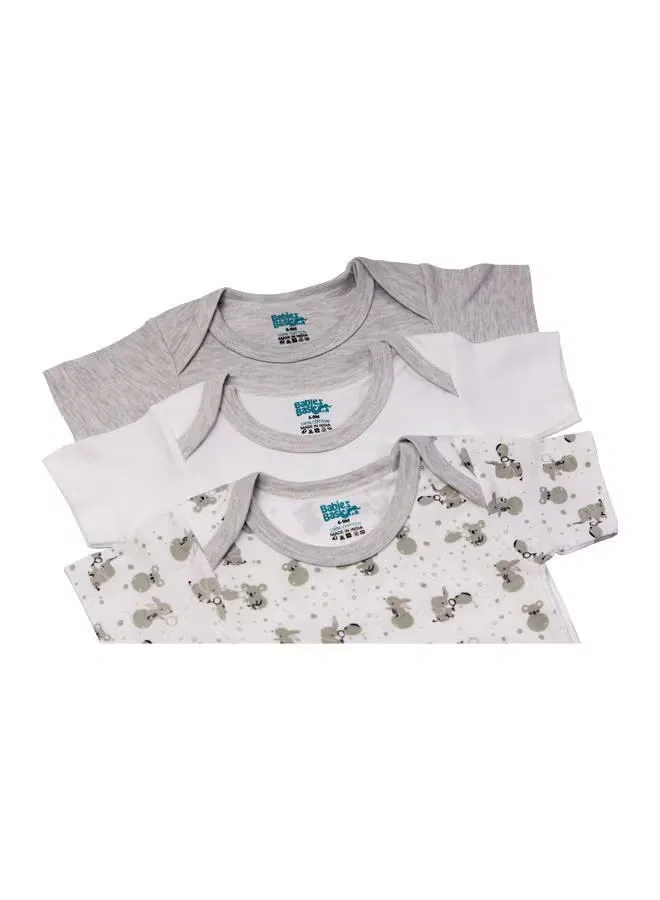 Боди-комбинезон с принтом, комплект из 3 штук, Babies Basic, разноцветный — фото 2