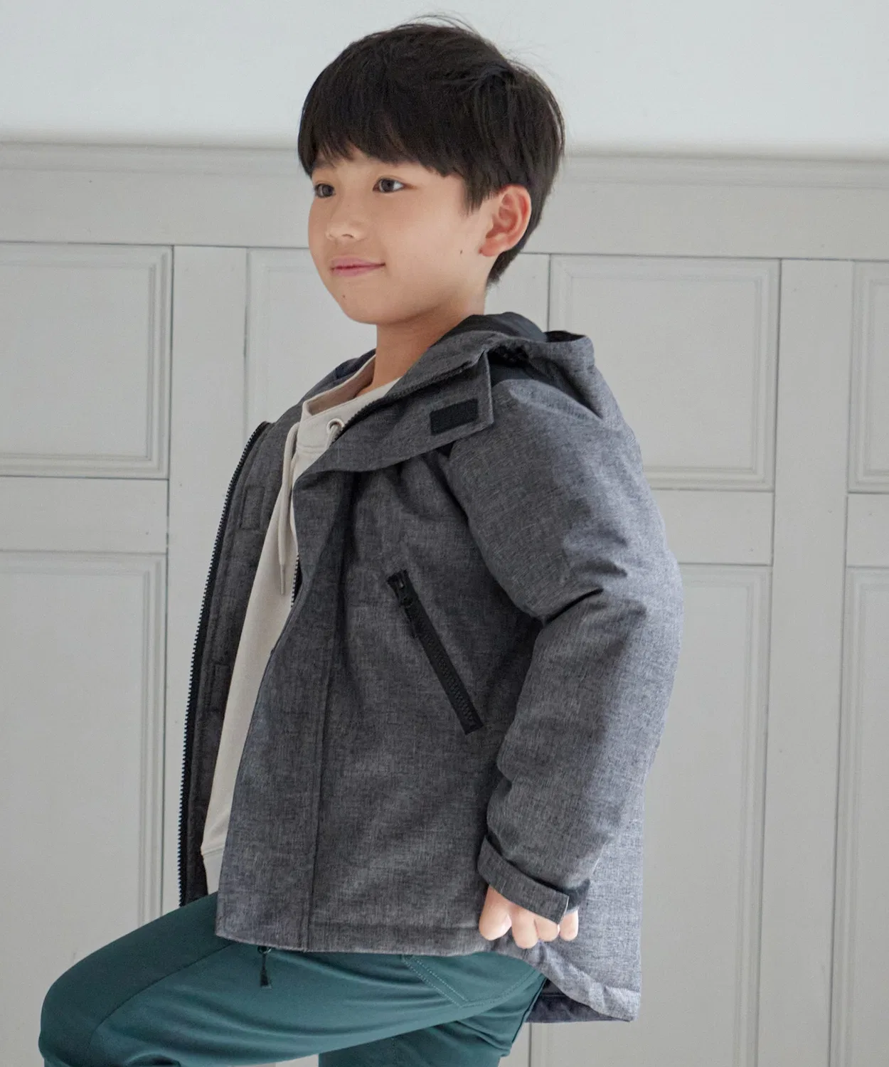 Детская куртка-парка с наполнителем и ветрозащитой Mountain Parka ikka, Smoke Grey — фото 4