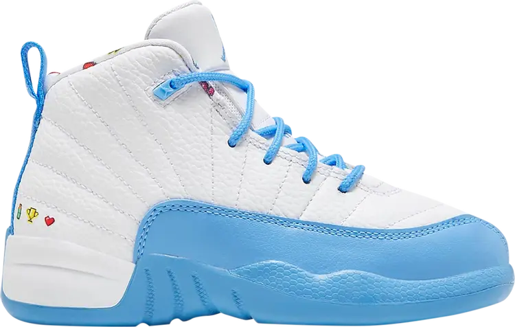 

Кроссовки Air Jordan 12 Retro PS Emoji, белый, Белый;серый, Кроссовки Air Jordan 12 Retro PS Emoji, белый