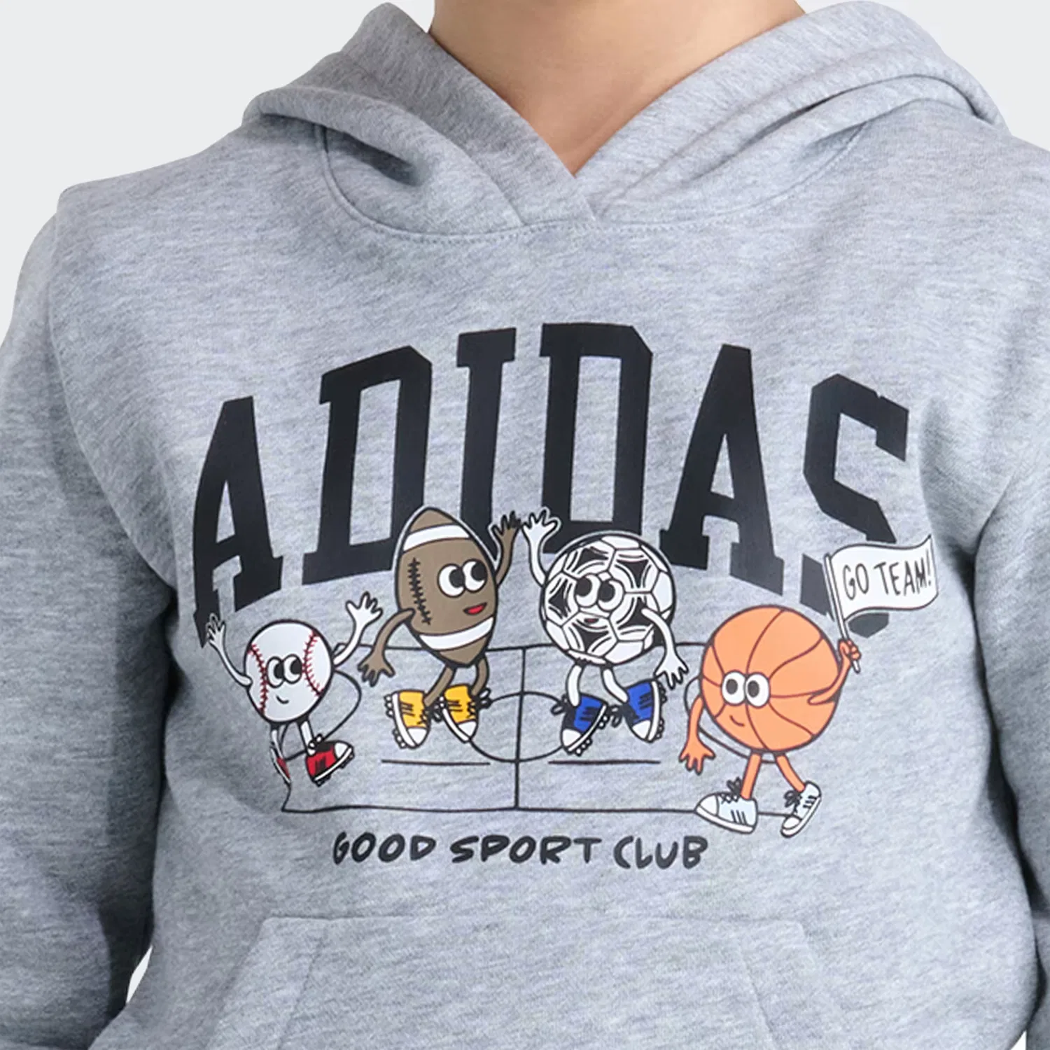 Детский комплект из 2 предметов: флисовый пуловер и брюки Adidas Sportswear, серый меланж — фото 4