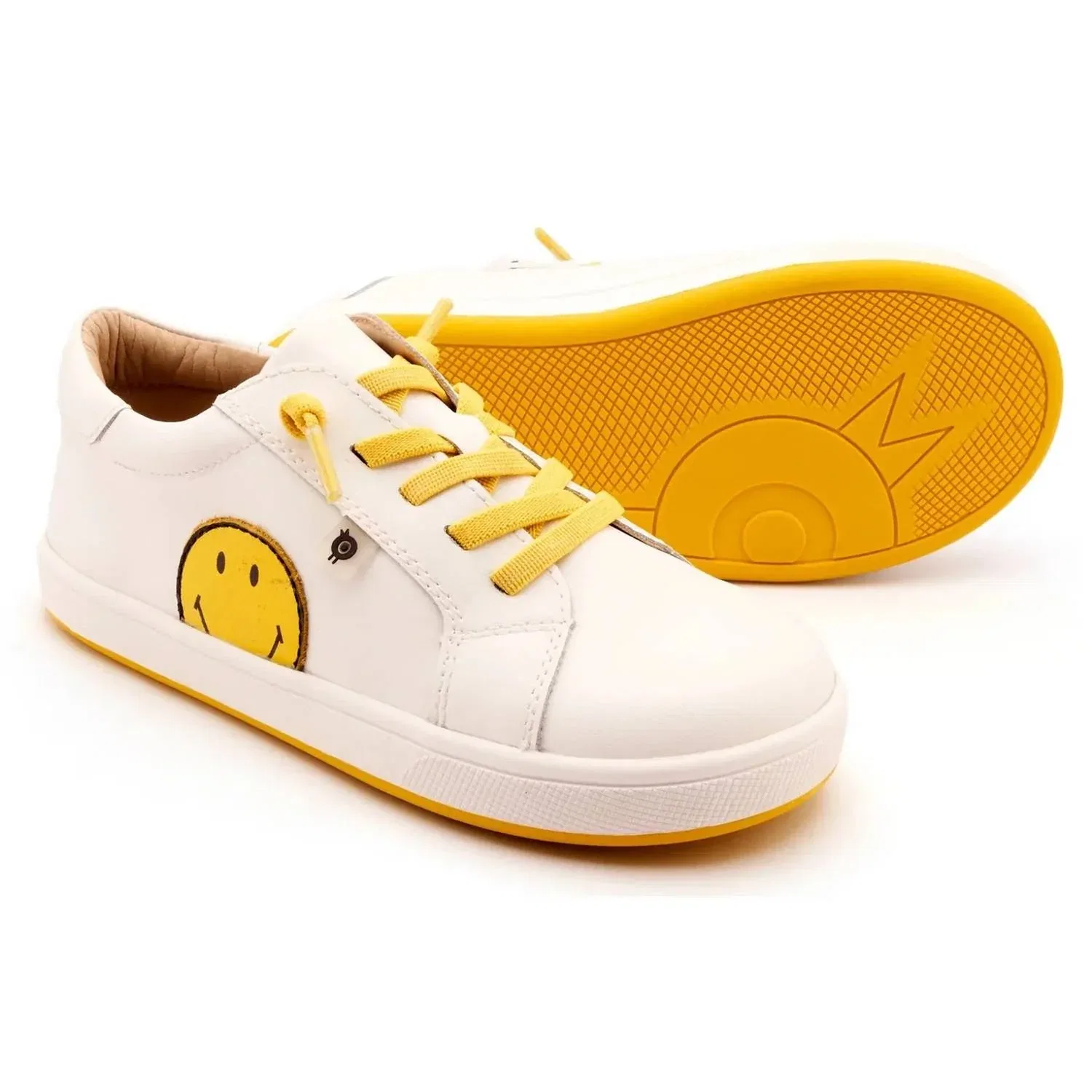 Детские кроссовки для девочек кожаные с аппликацией Smiley Jumpa Old Soles, Snow — фото 4