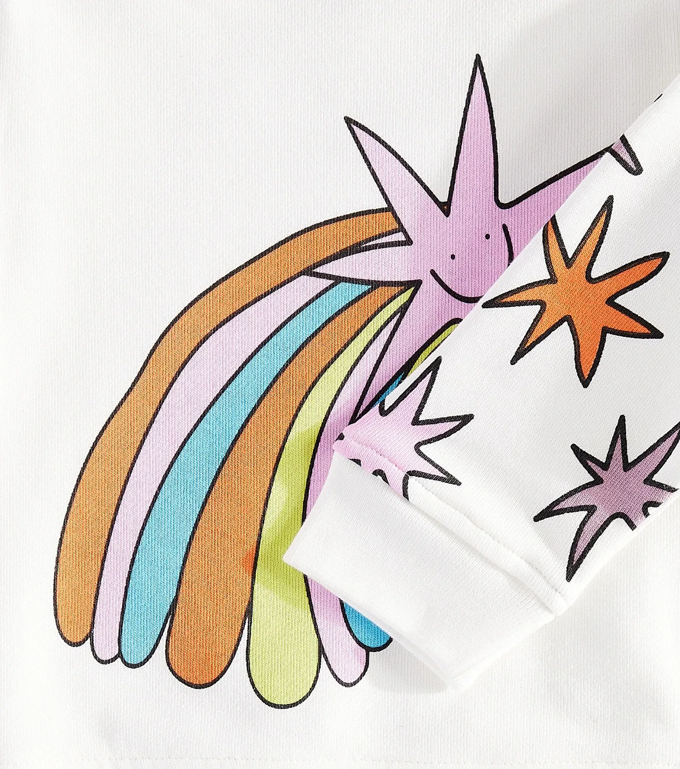 Детский свитшот хлопковый с принтом Stella Mccartney Kids, белый — фото 3