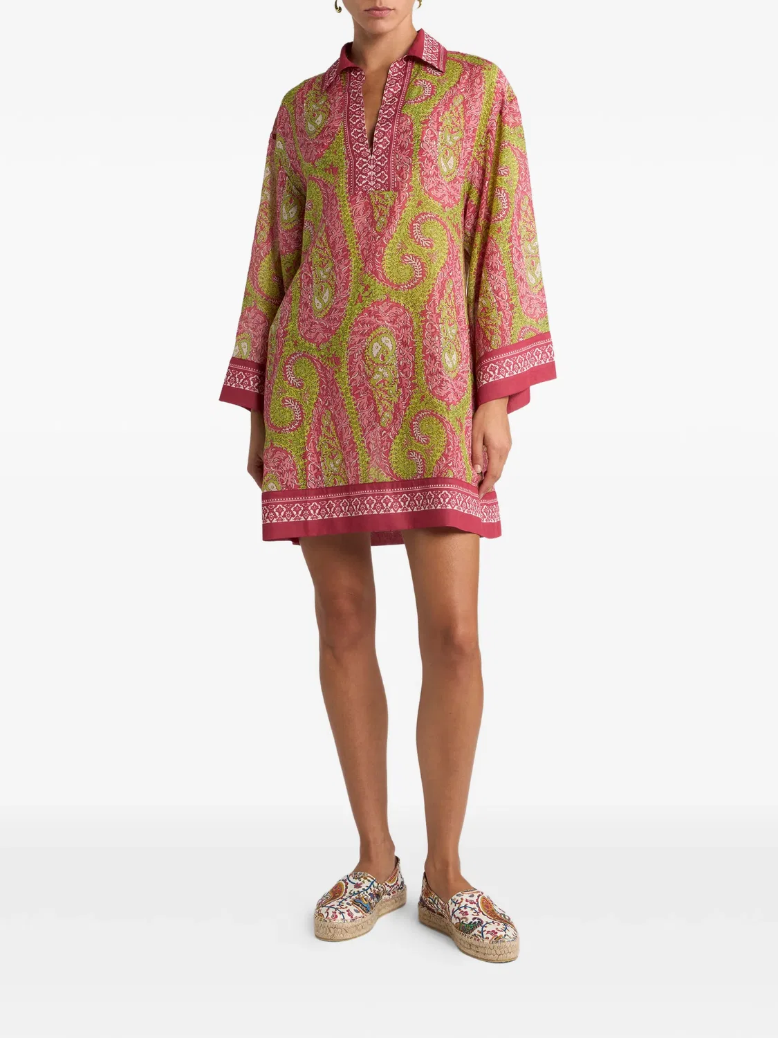 Платье мини с узором пейсли ETRO, розовый — фото 2