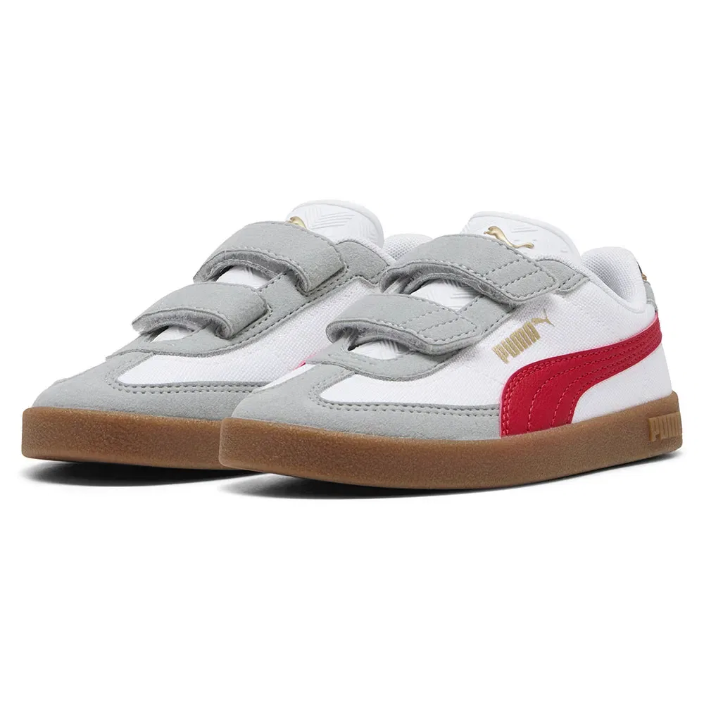 Детские кроссовки для девочек с липучками Puma Club II Era CV V PS, White