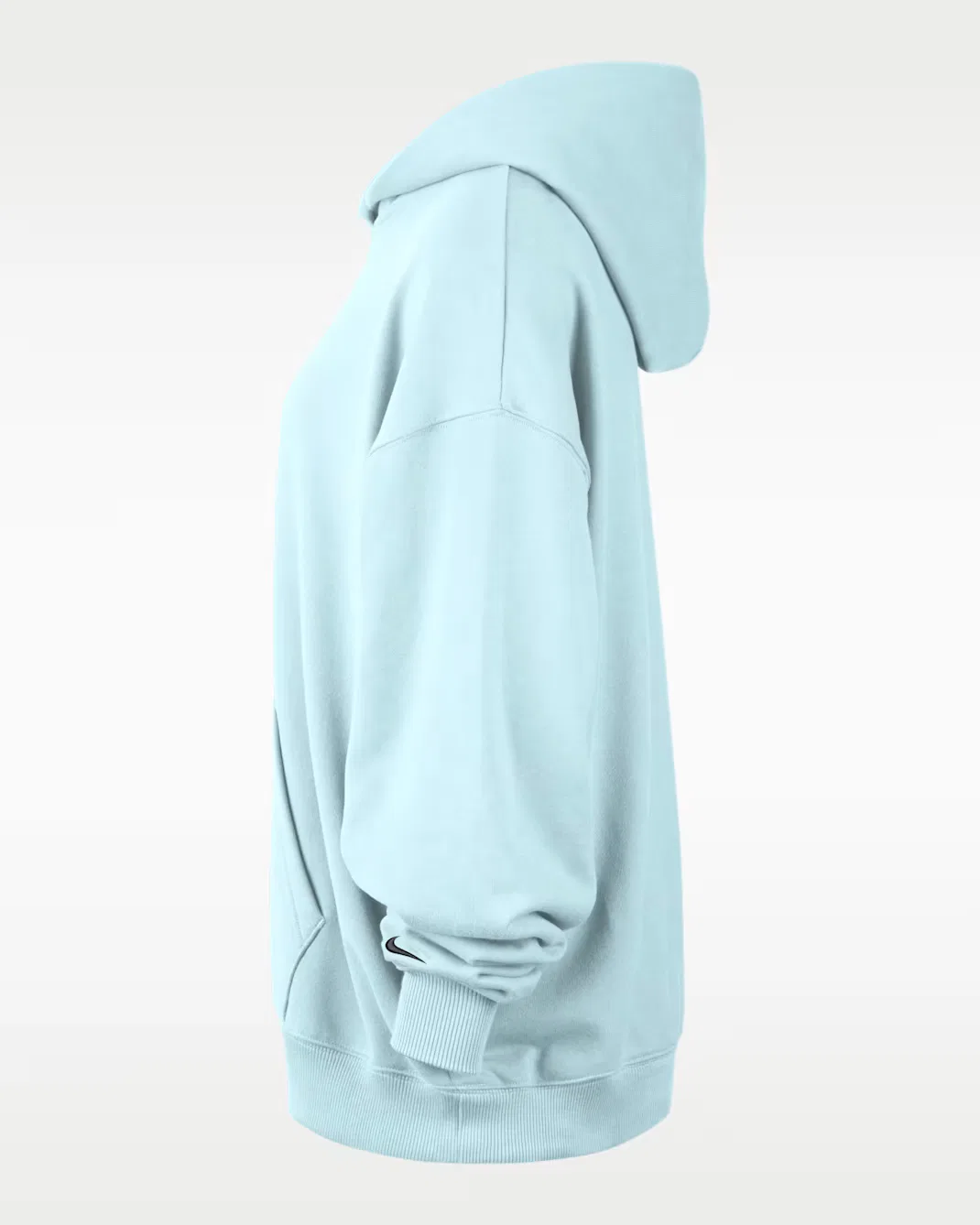 Women's Oversized French Terry Pullover Hoodie Portland Fire Nike, Glacier Blue/Black — фото 3