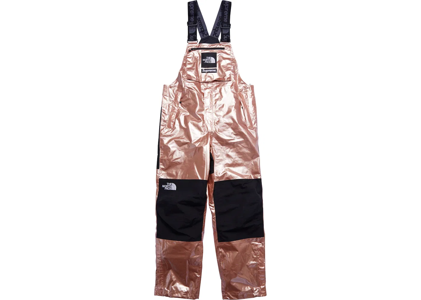 Мужские штаны с металлическим покрытием Supreme The North Face Metallic Mountain Bib Pants, Rose Gold