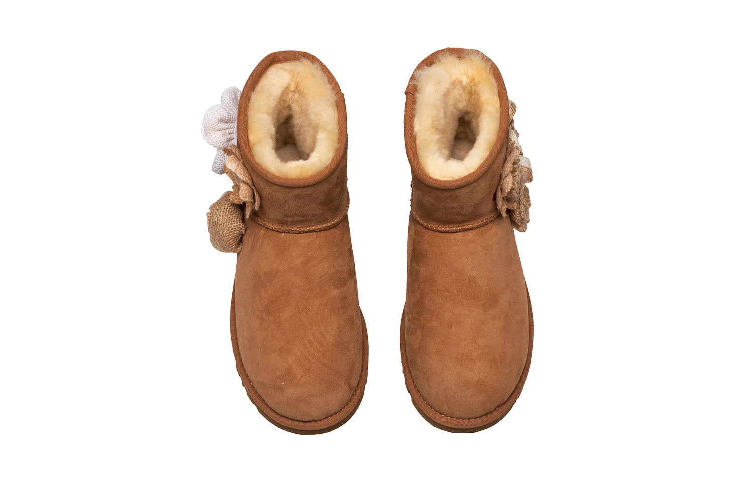 Угги UGG Classic Mini II с декором цветов, коричневый — фото 4
