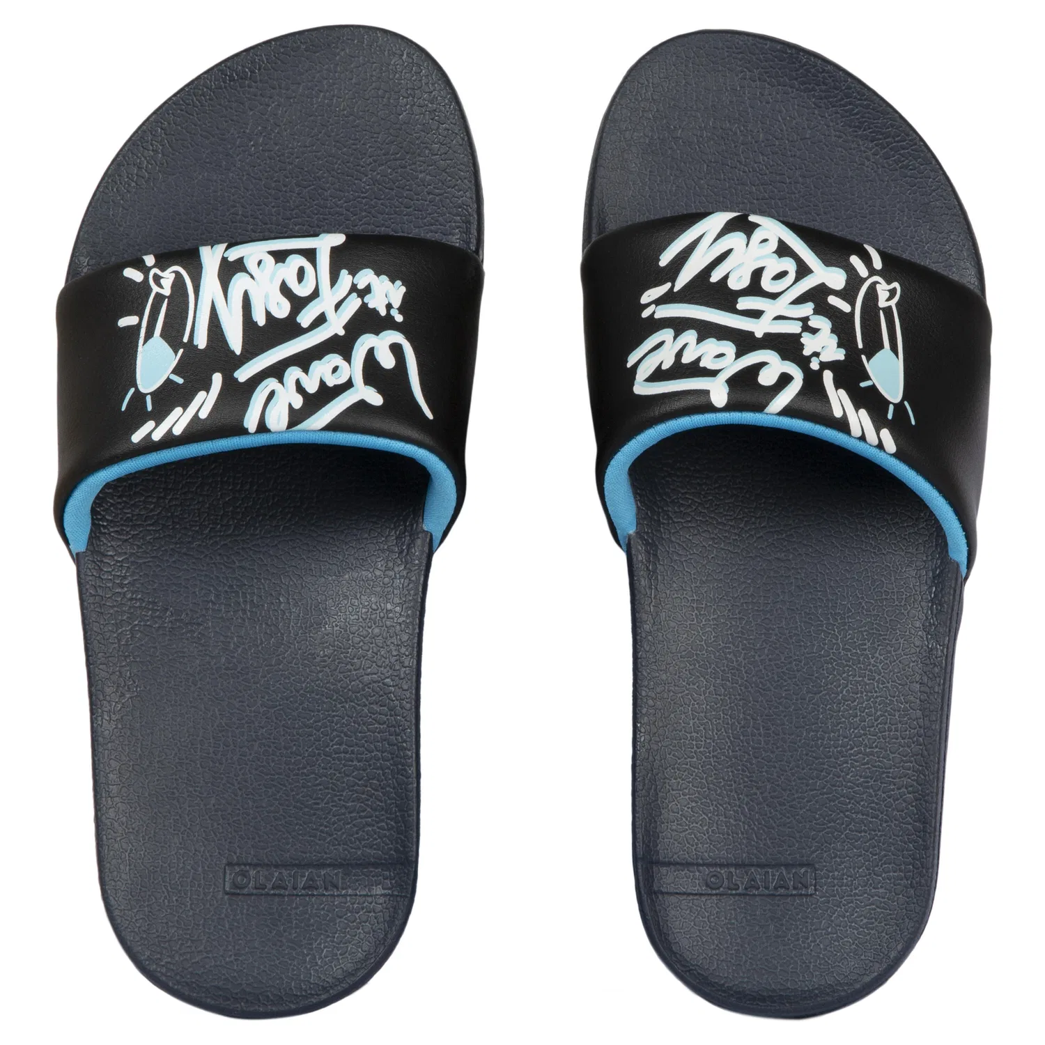 Детские шлепанцы с закрытым носом 550 Easy Decathlon, Slate Grey Baltic Blue — фото 2