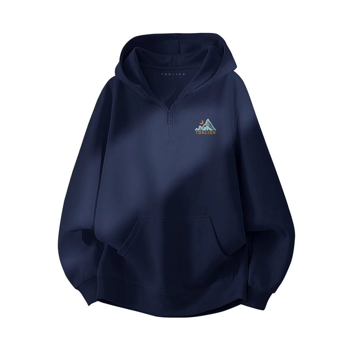 Детский худи на молнии с капюшоном хлопковый Tonlion, Upgrade Plush Navy
