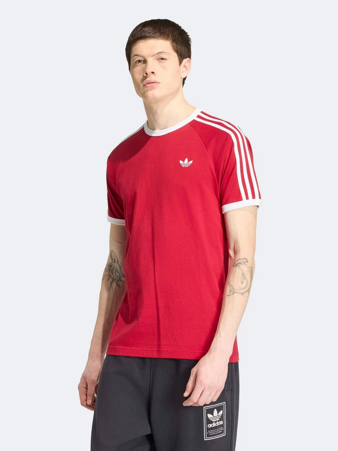 Футболка с 3-полосками, adidas Originals, бордовый