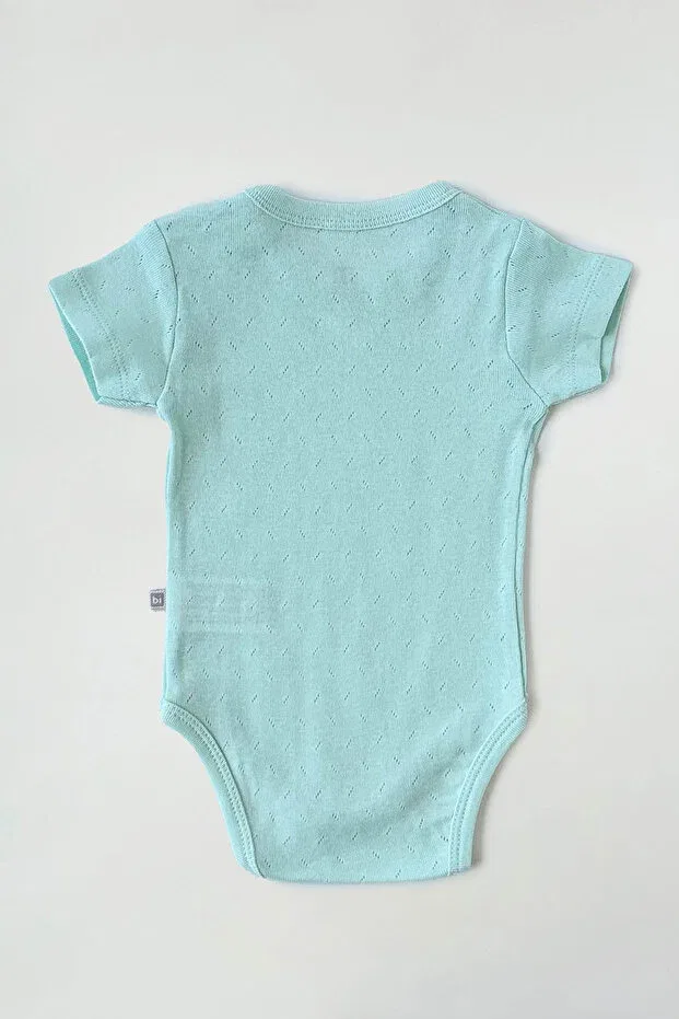 Детское боди-комбинезон для новорожденных хлопковый Basics Bibaby, Green — фото 3