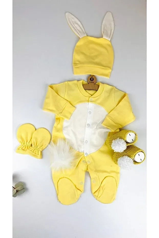 Детский комбинезон для новорожденных с принтом Beberazzi, Yellow — фото 2