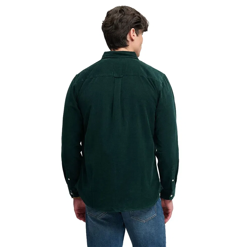 Мужской лонгслив из вельвета Superdry Classic Needle Cord, Green — фото 2