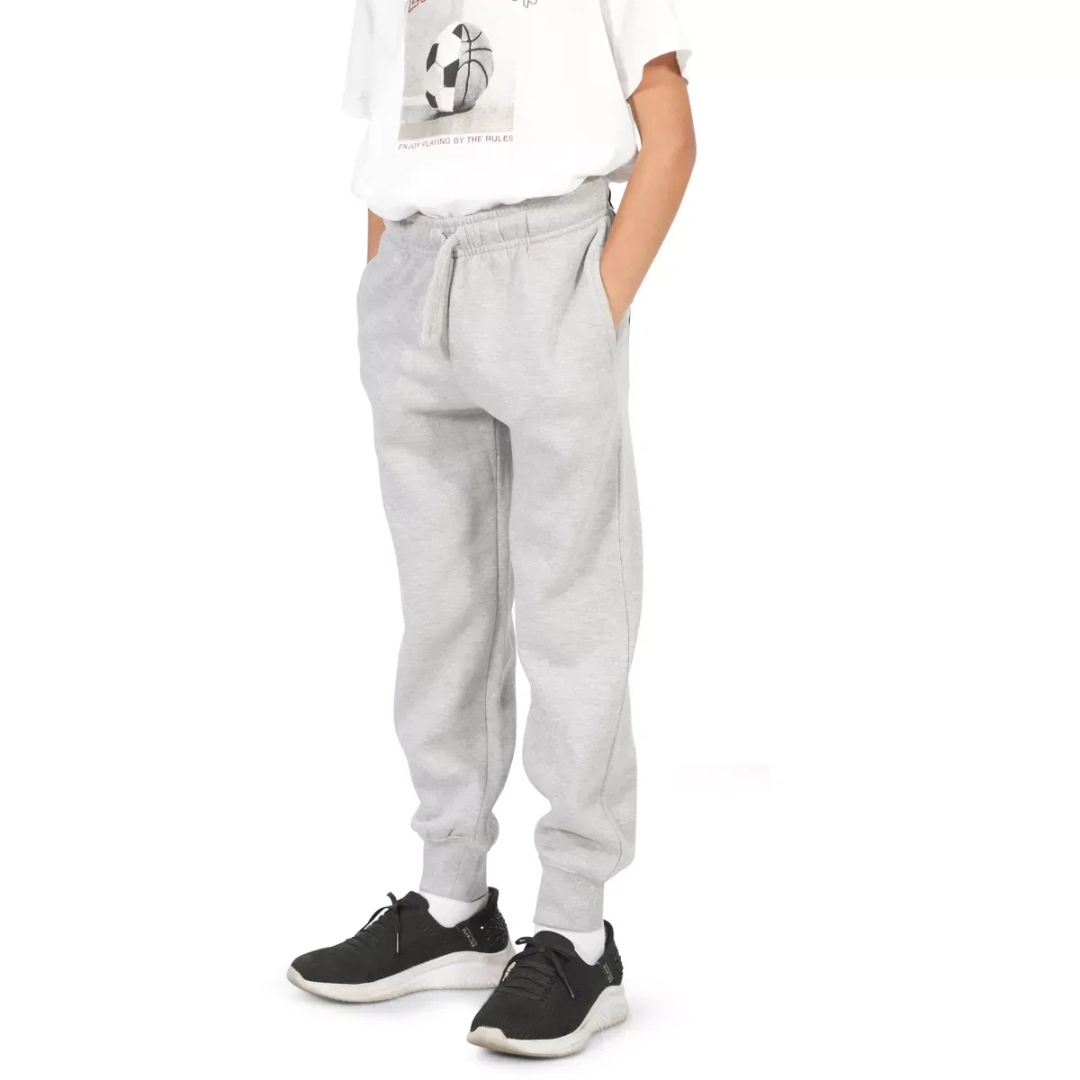 Детские спортивные штаны для девочек из флиса Everyday Kids, Heather Gray