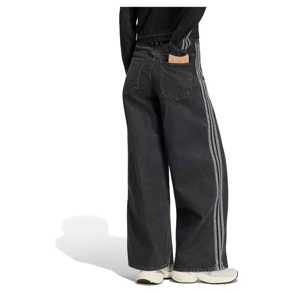 Женские джинсы с высокой посадкой Wide Leg High Waist Jeans Adidas Originals, Black — фото 2